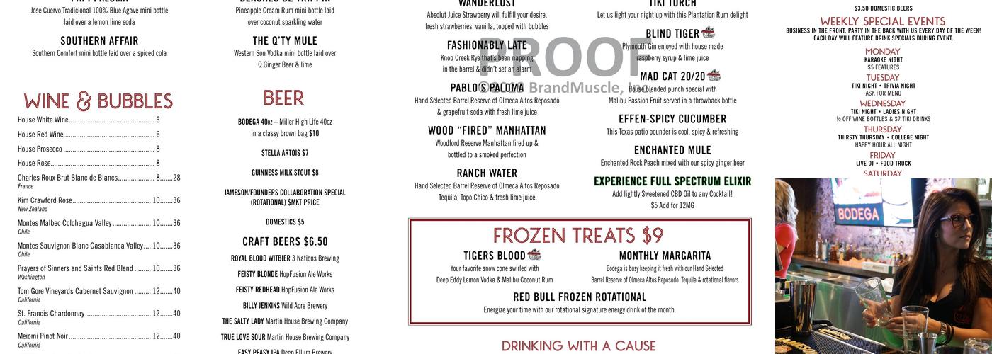 Bodega West 7th Menu