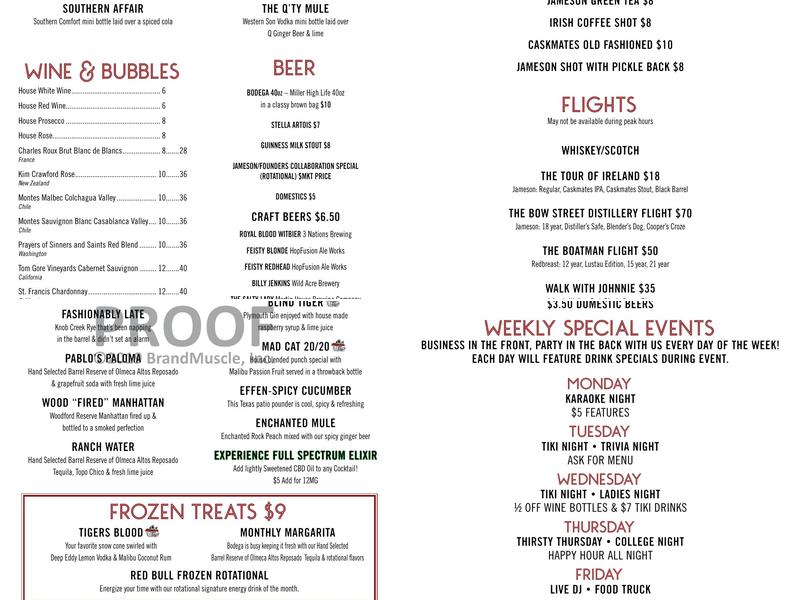 Bodega West 7th Menu
