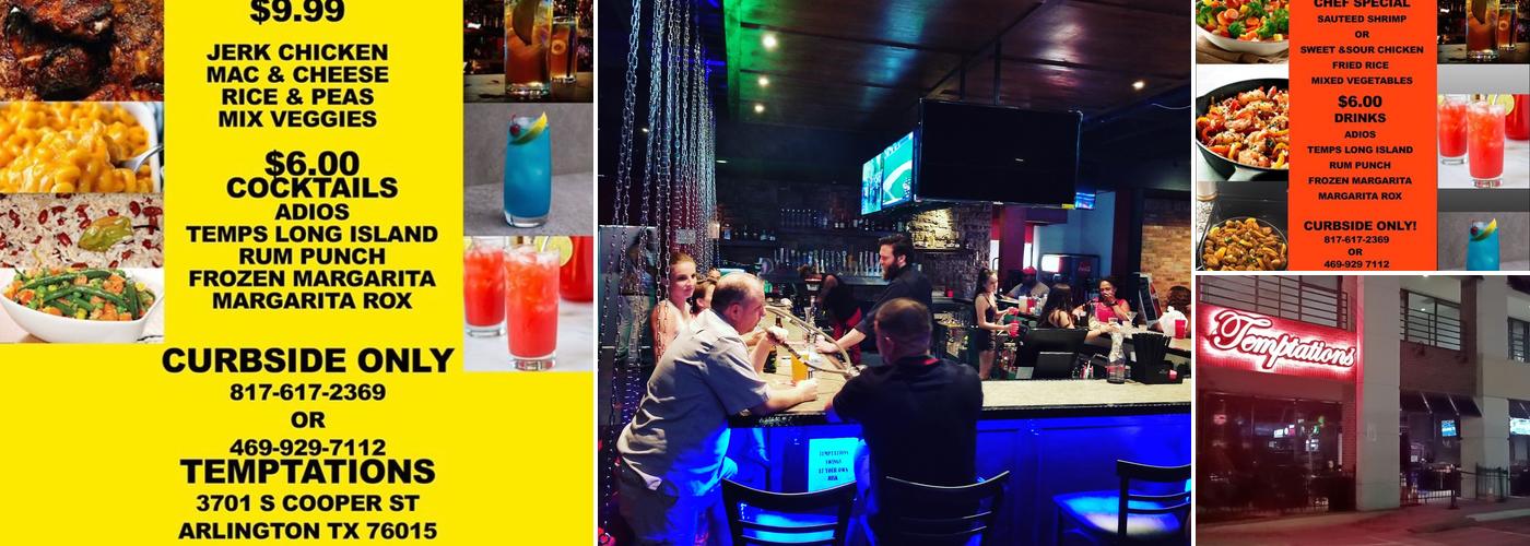 Temptations Arlington's Restuarant and Lounge Menu