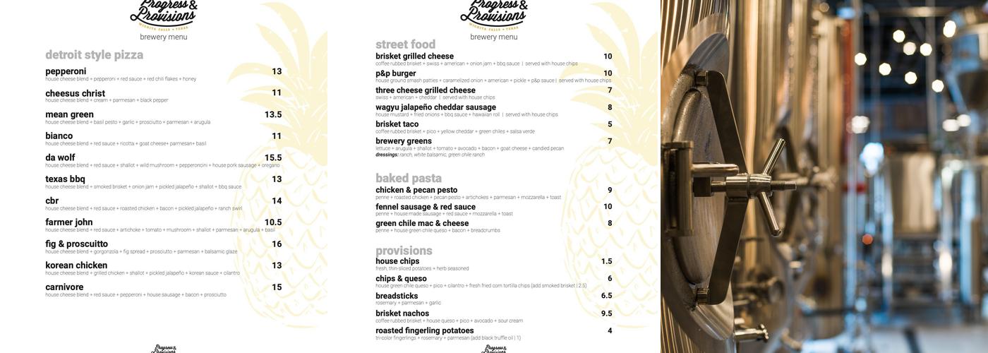 Wichita Falls Brewing Company Menu