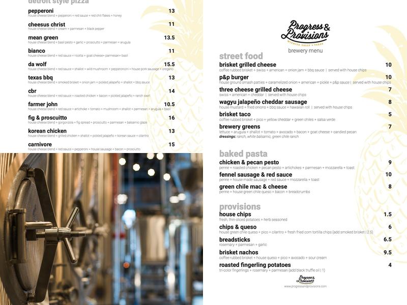 Wichita Falls Brewing Company Menu