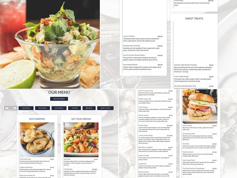 Galveston Bay Brewing Menu