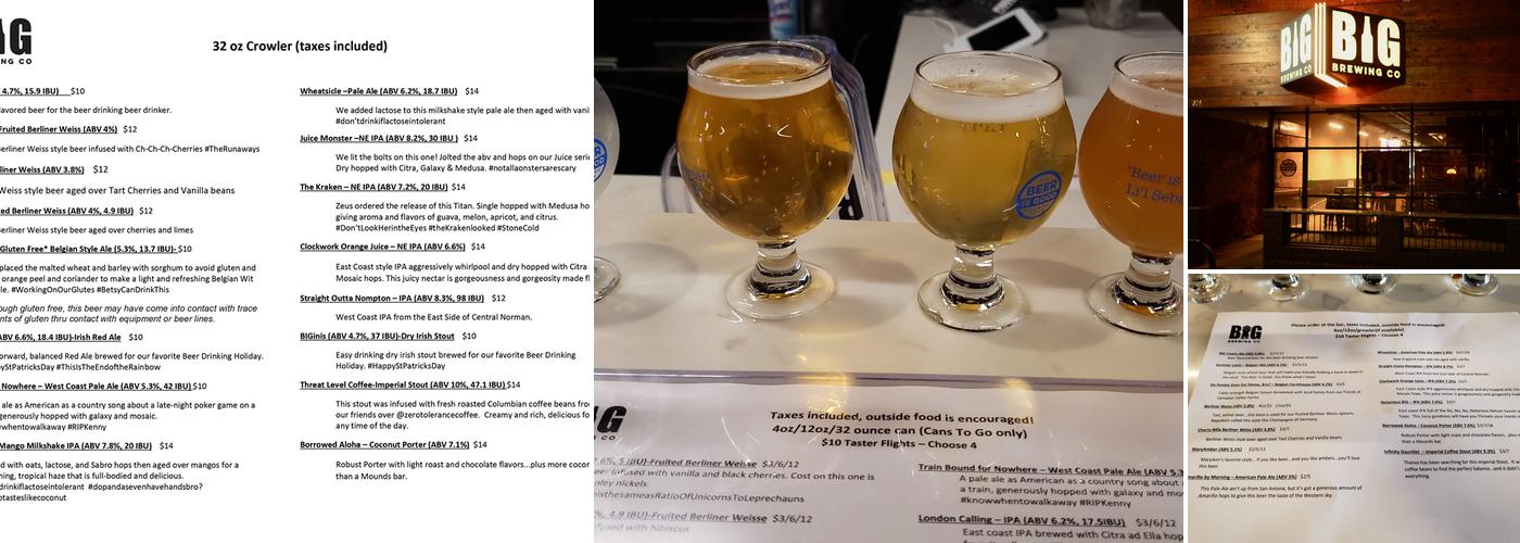 Beer Is Good Brewing Company Menu