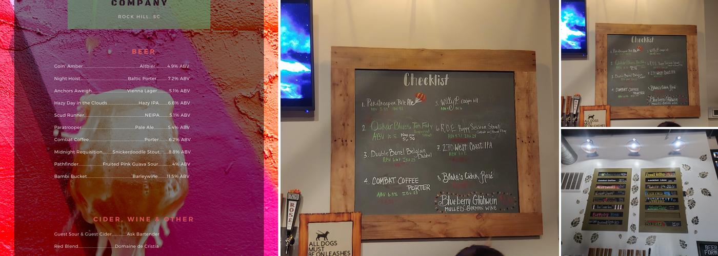 Dust Off Brewing Co. Menu