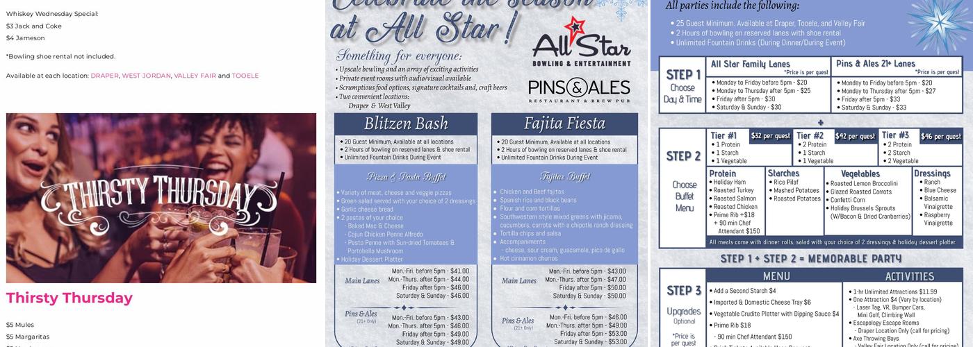 Pins & Ales - West Jordan Menu