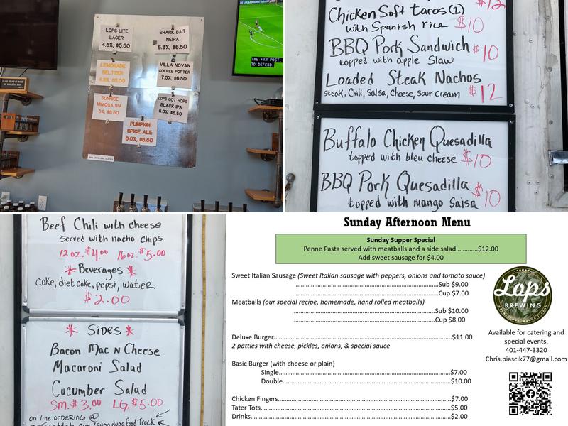 Lops Brewing Menu