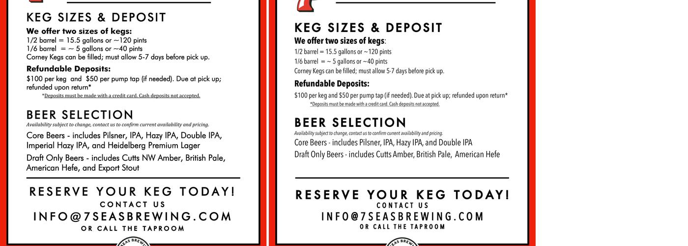 7 Seas Brewery and Taproom Menu