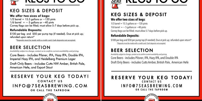 7 Seas Brewery and Taproom Menu