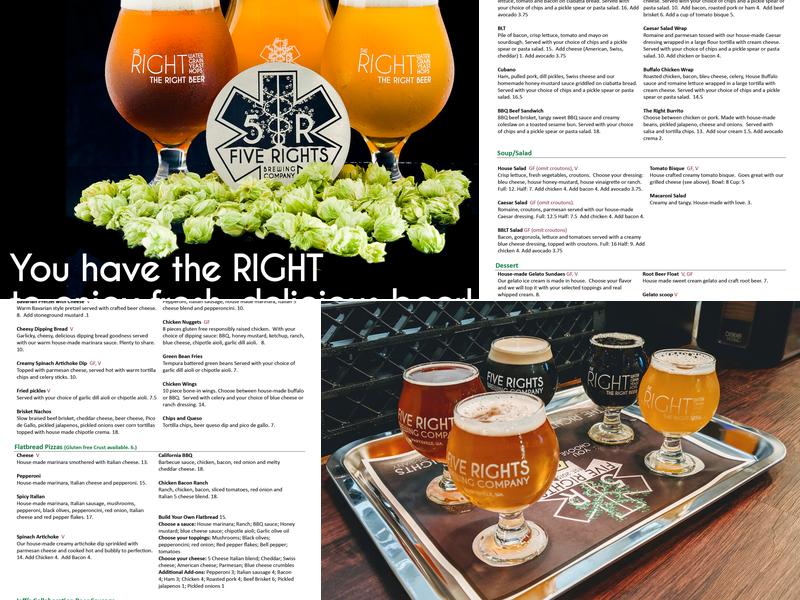 5 Rights Brewing Company Menu