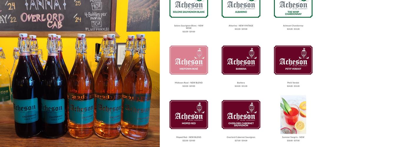 Acheson Wine Company Menu