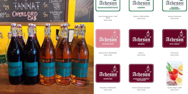 Acheson Wine Company Menu
