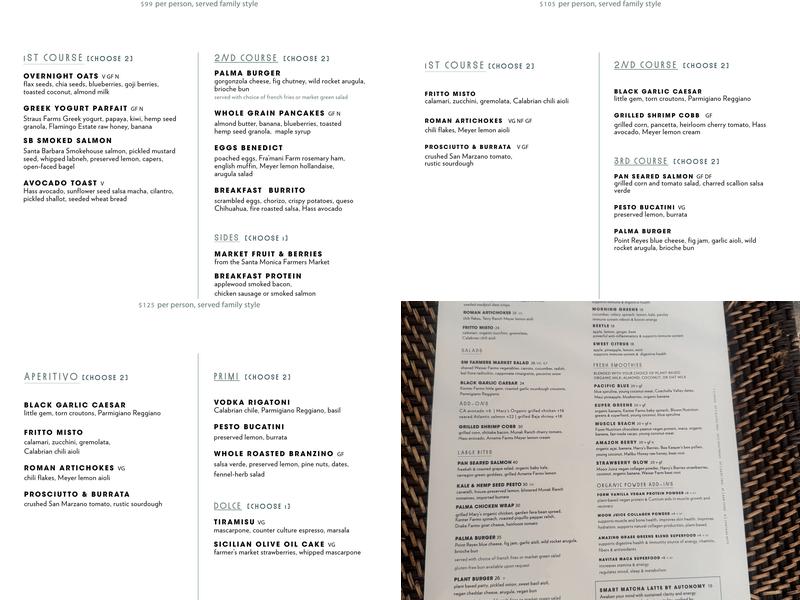 Palma Menu