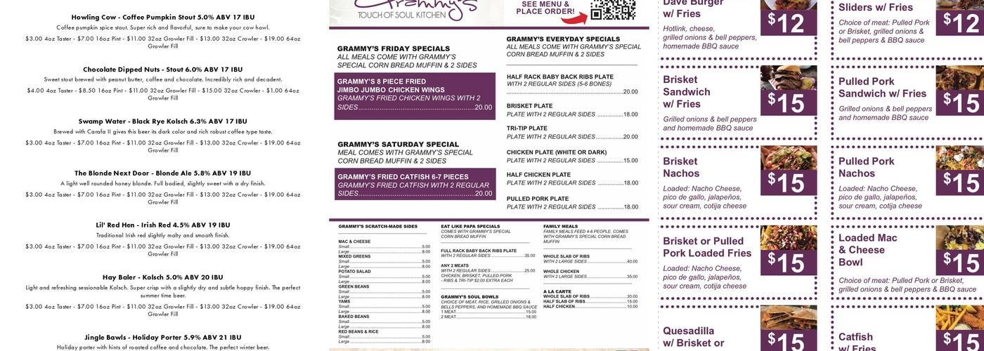 The Mason Jar Brewing Company Menu