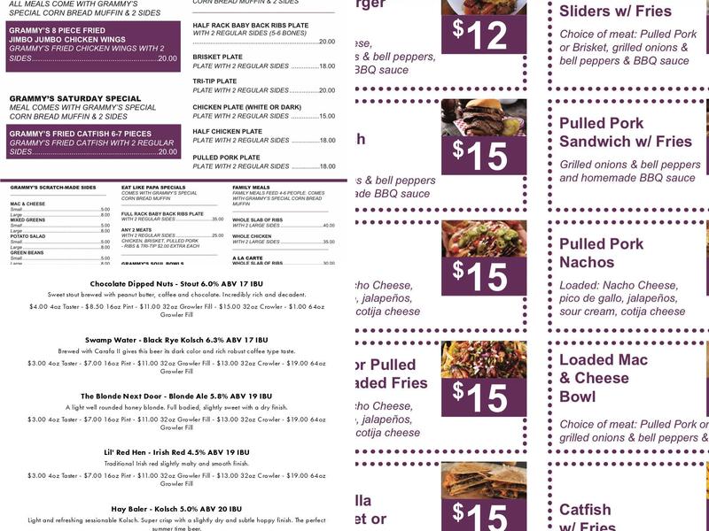 The Mason Jar Brewing Company Menu