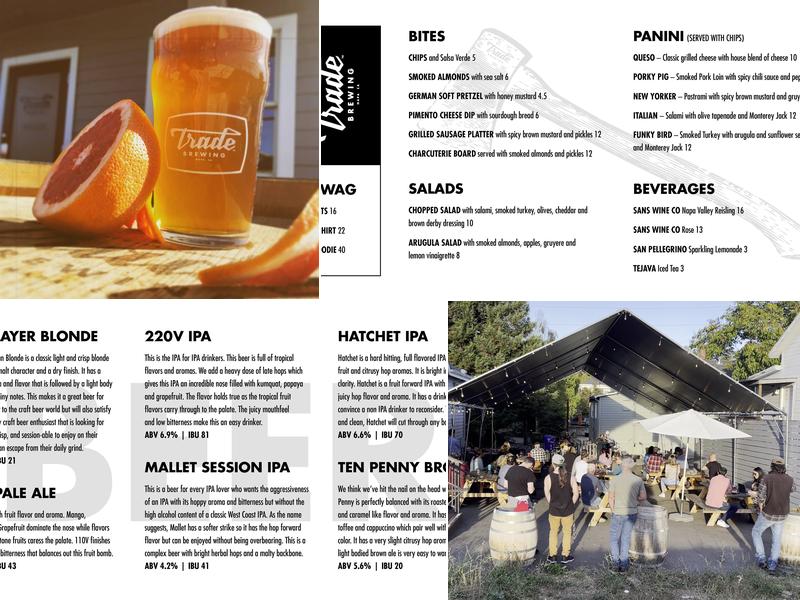 Trade Brewing Menu