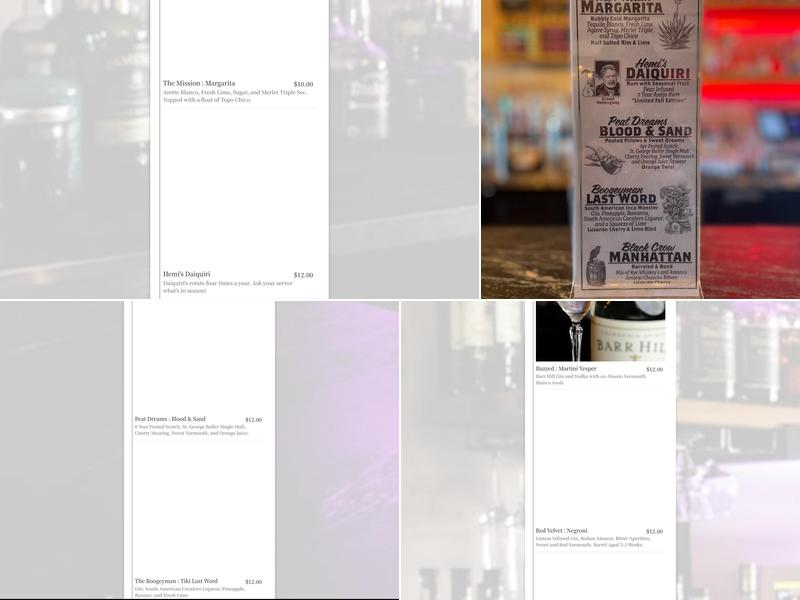 Mission West Menu
