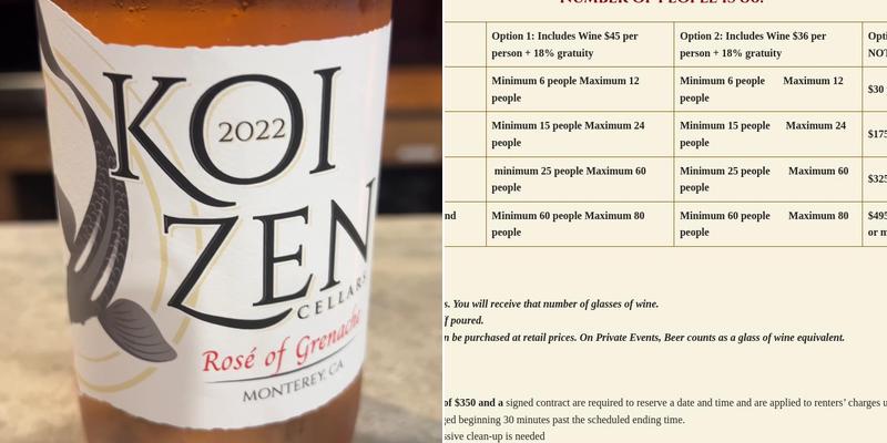 Koi Zen Cellars Menu