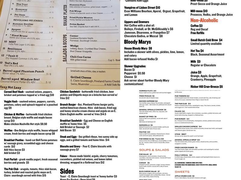 The Pub at Baxter Menu