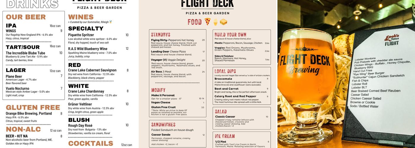 Flight Deck Brewing Menu