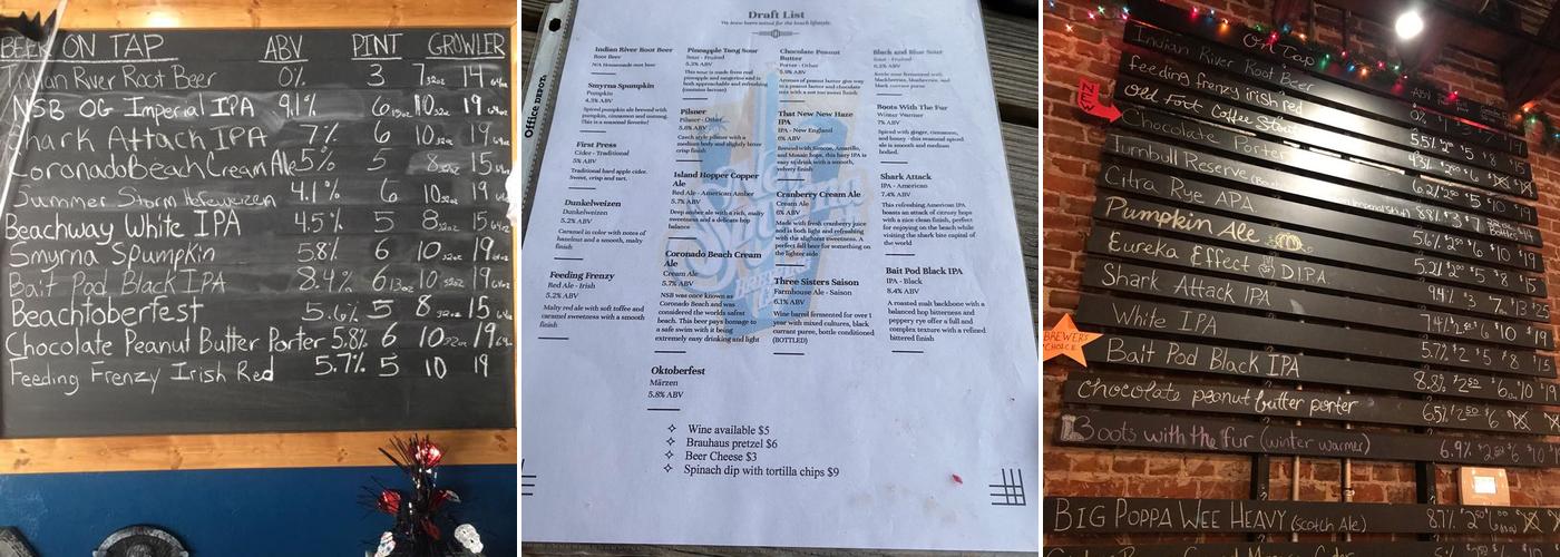 New Smyrna Beach Brewing Company Menu
