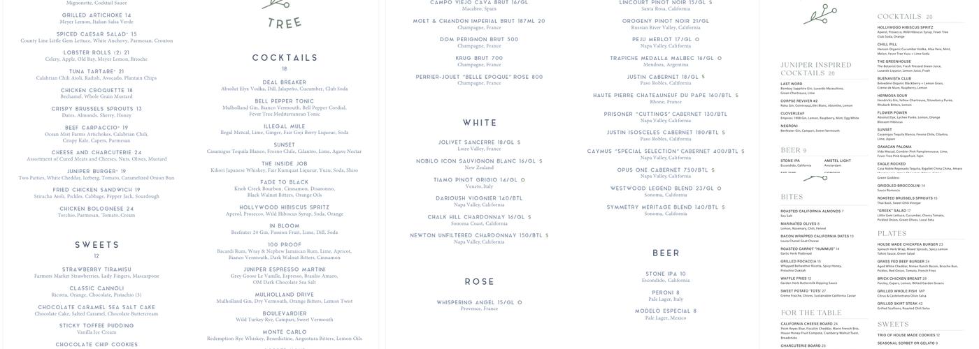 Juniper Menu