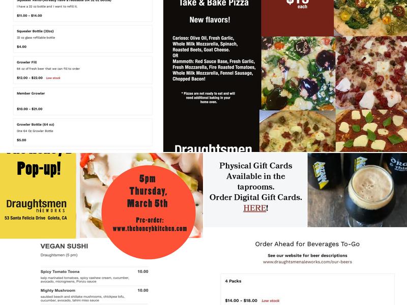 Draughtsmen Aleworks Menu