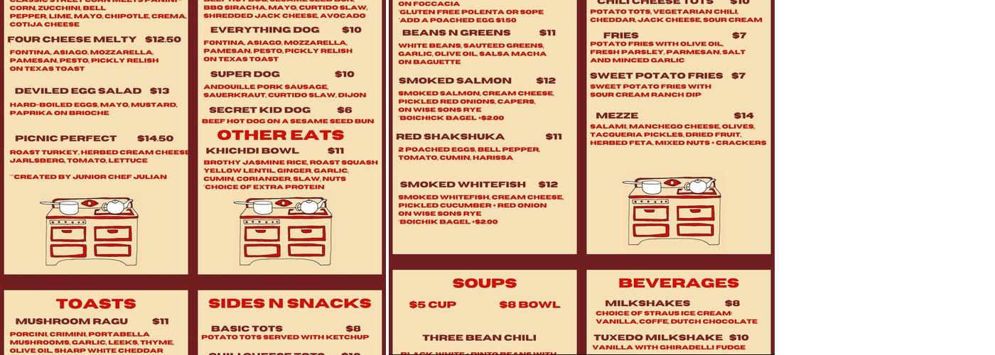 Ocean View Brew Works Menu