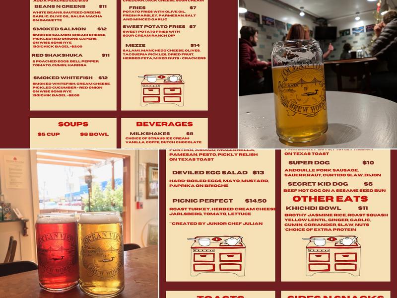 Ocean View Brew Works Menu