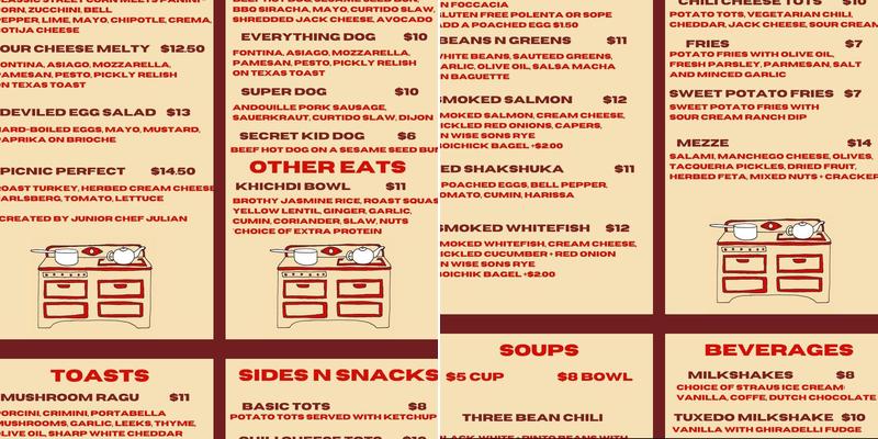 Ocean View Brew Works Menu