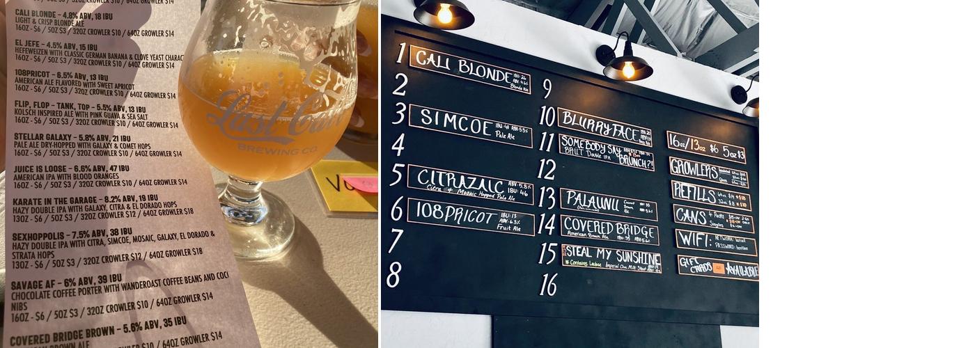 Last Call Brewing Co. Menu