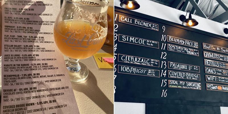 Last Call Brewing Co. Menu