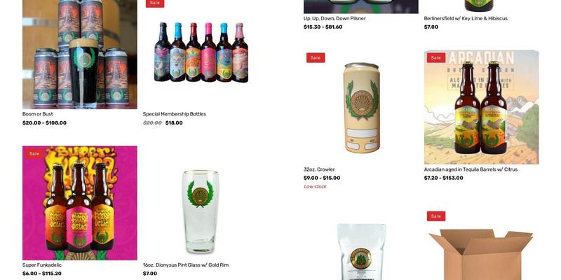 Dionysus Brewing Menu