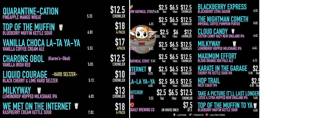 Something Brewery Menu