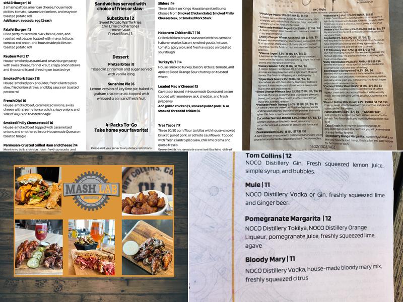 Mash Lab Brewing & Kitchen Menu