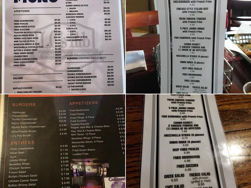 L.C.'s Pub Menu