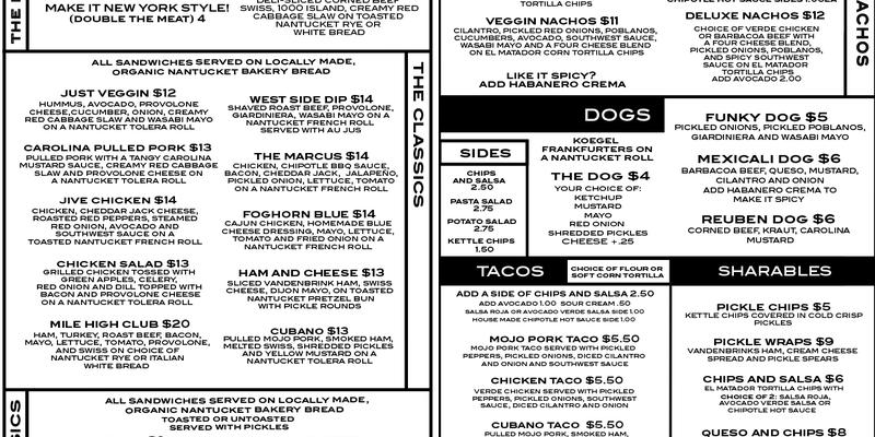 Greyline Brewing Co. Menu