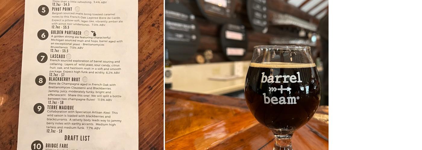 Barrel + Beam Menu
