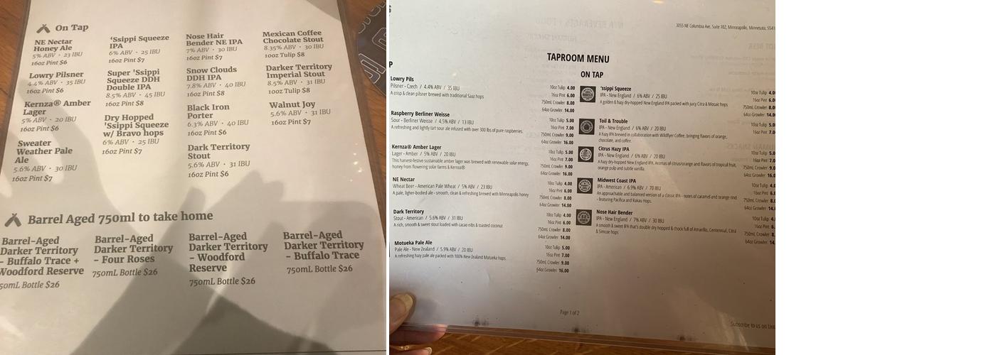 56 Brewing Menu
