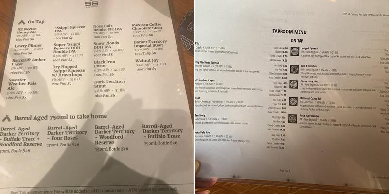 56 Brewing Menu