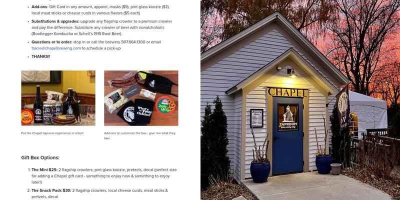 Chapel Brewing Menu