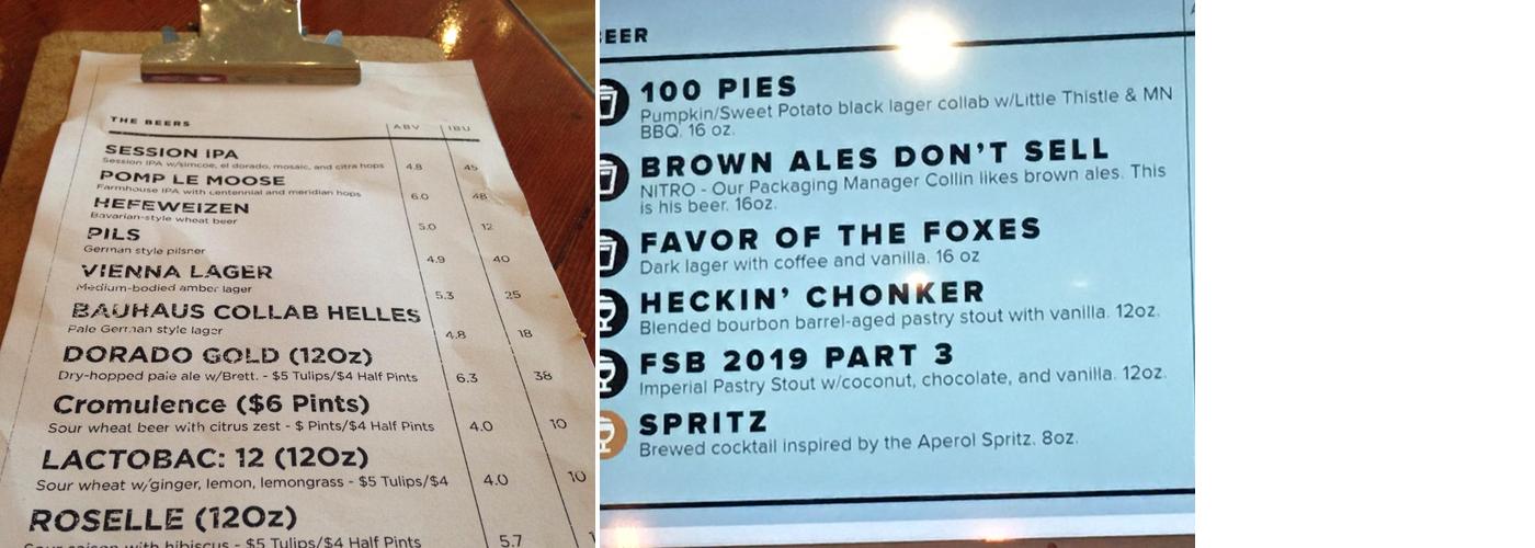 Fair State Brewing Cooperative Menu