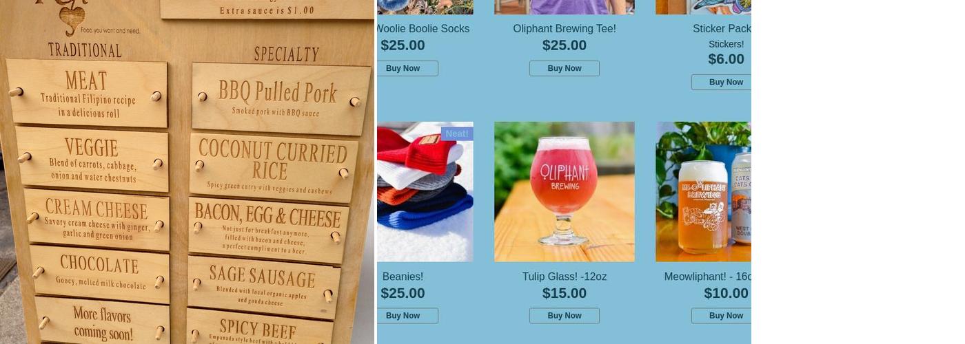 Oliphant Brewing Menu