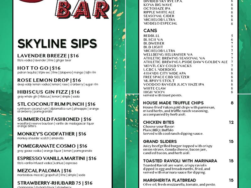 ART Bar at Angad Arts Hotel Menu