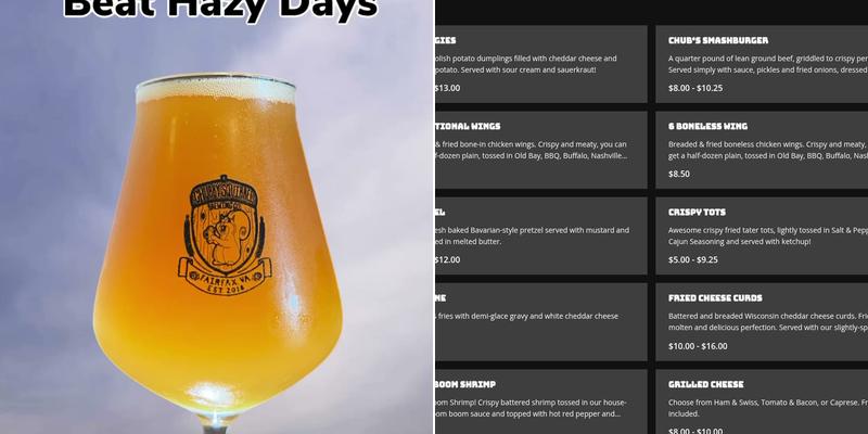 Chubby Squirrel Brewing Company Menu