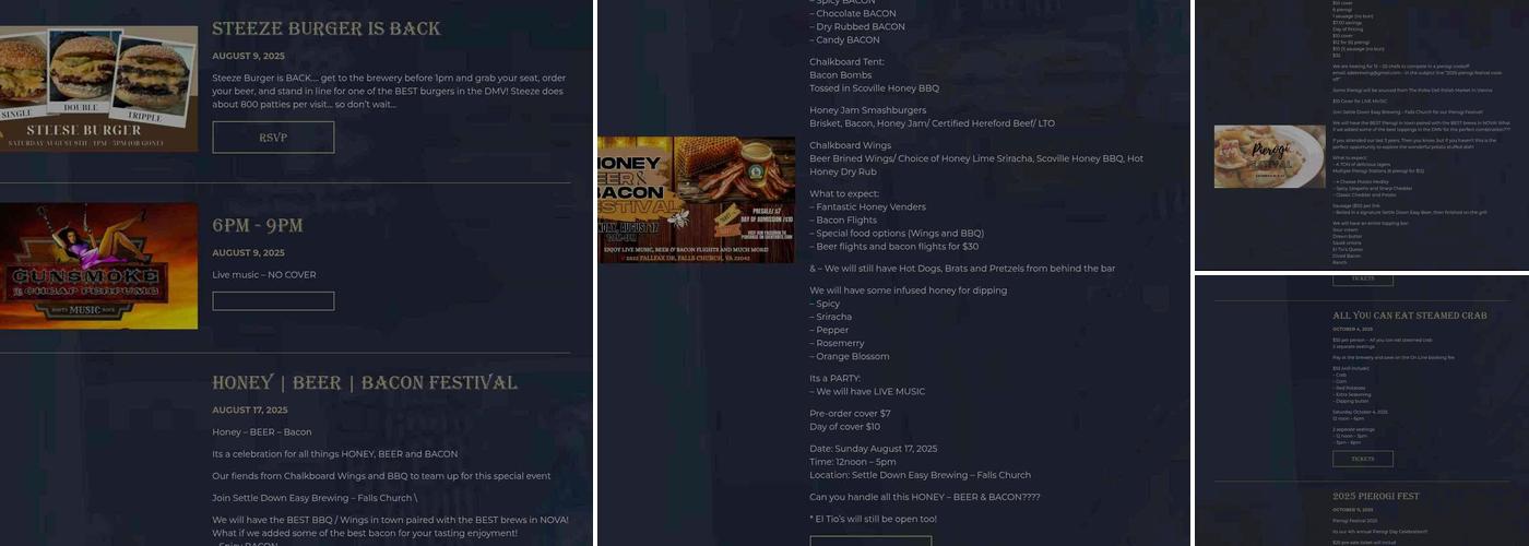 Settle Down Easy Brewing Co. Menu