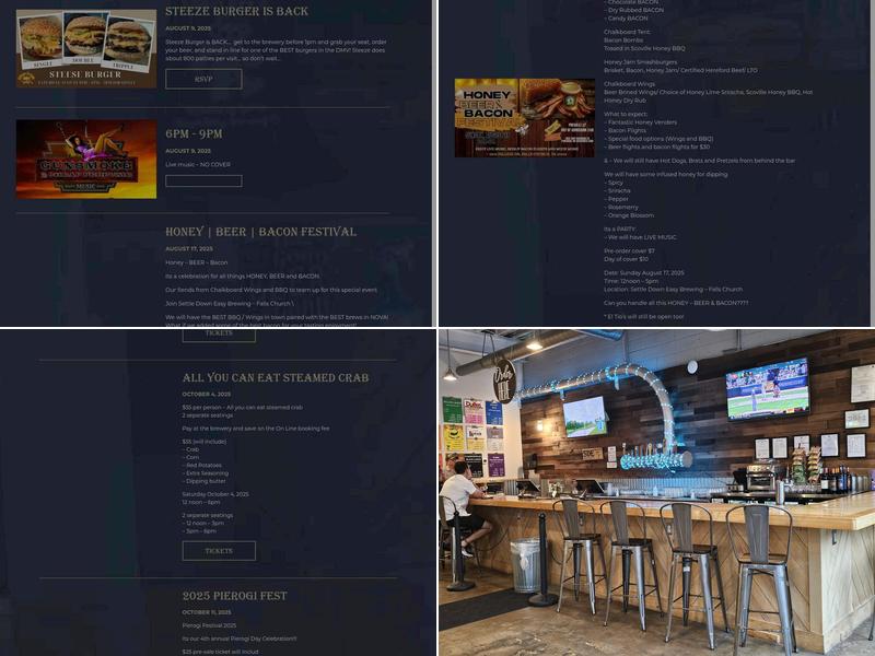 Settle Down Easy Brewing Co. Menu