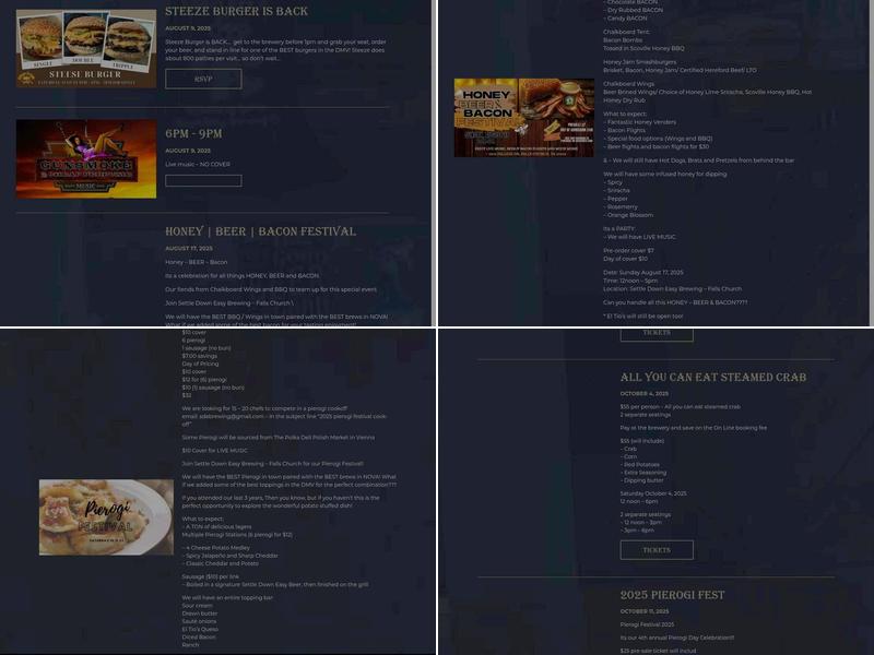 Settle Down Easy Brewing Co. Menu
