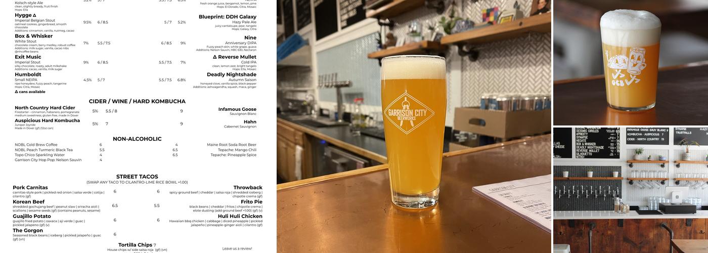 Garrison City Beerworks Menu
