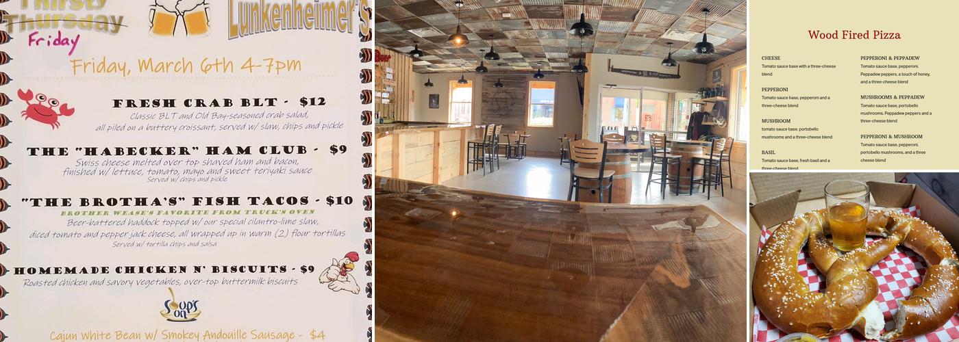 Lunkenheimer Craft Brewing Co. Menu