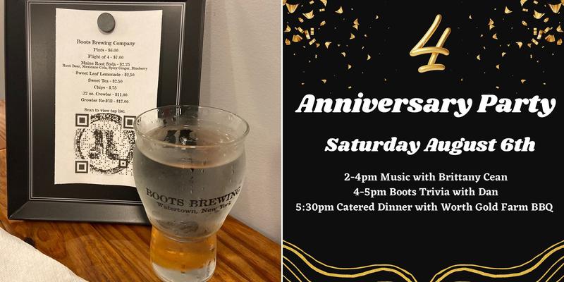 Boots Brewing Co. Menu